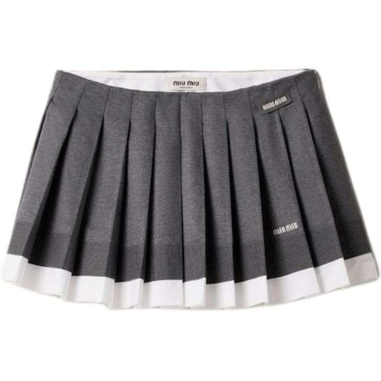 MIU MIU Casual Short Skirts Women's Gray