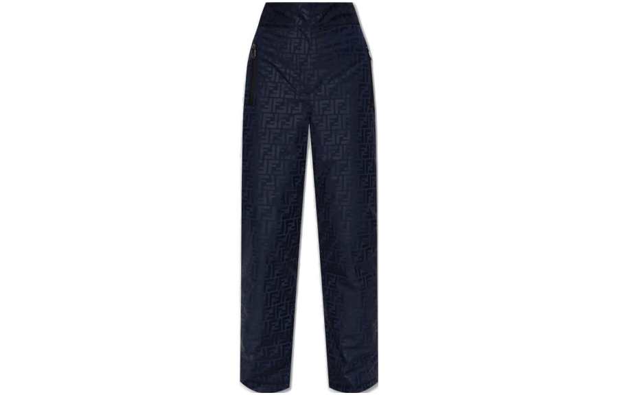 FENDI Ski Pants Women's Blue Straight Fit