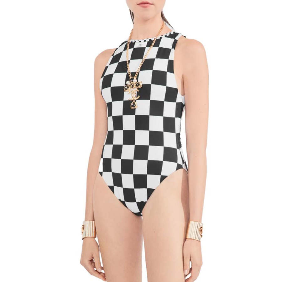 CHANEL 23 Spring Summer 23C One piece Swimsuit Women's Black
