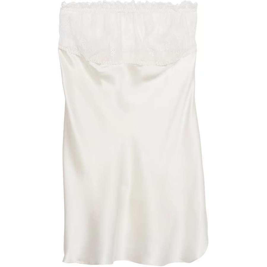 Victoria's Secret PINK/VICTORIA'SSECRET/VSArchives Silk Strapless Slip/CW Casual Long Skirt Women's Coconut White