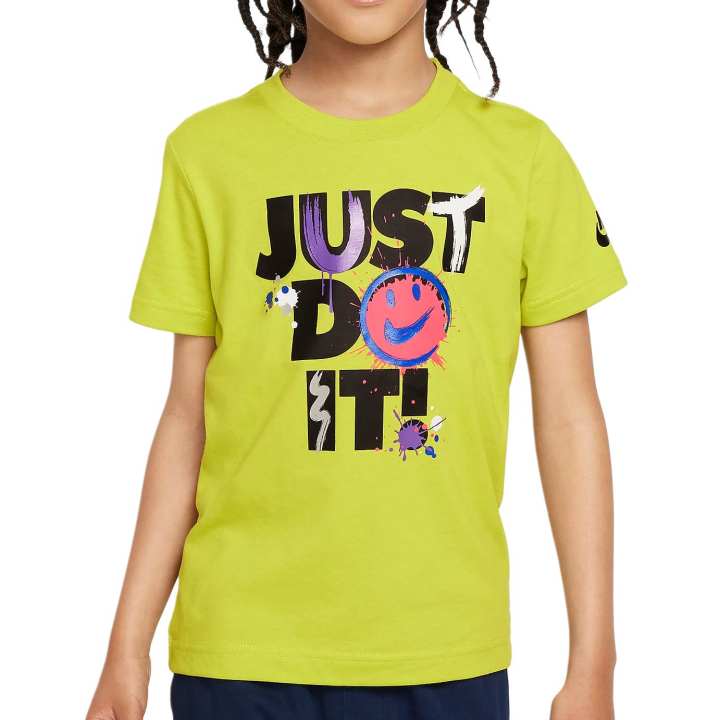 Nike Nike T Shirt 'Express Yourself' Little Kids' 'Just Do It' Bright Cactus Children Aged 3 7 Years Old