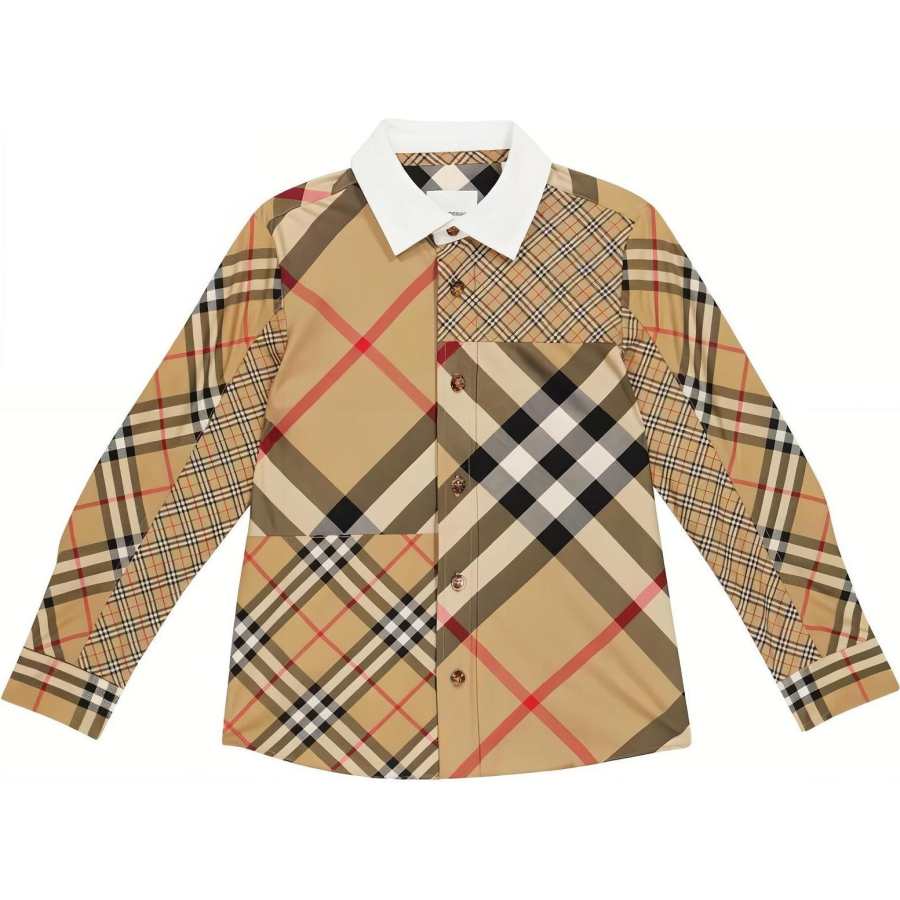 Burberry Shirt SS22 Light Brown Kids'