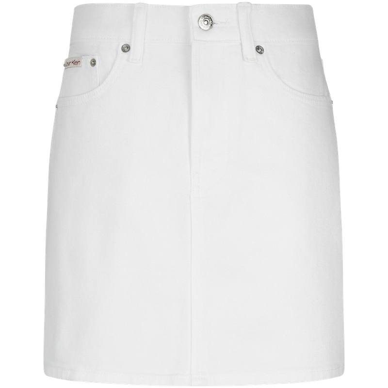 CALVIN KLEIN Casual Short Skirts Women's White Denim