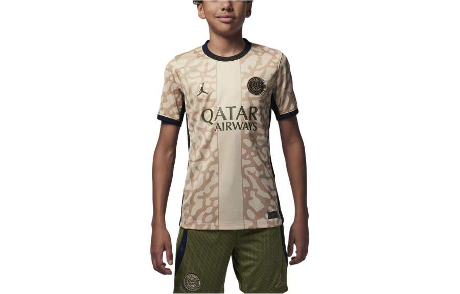 Jordan Jordan T Shirt Paris Saint Germain 2023/24 Stadium Fourth Khaki Kids'