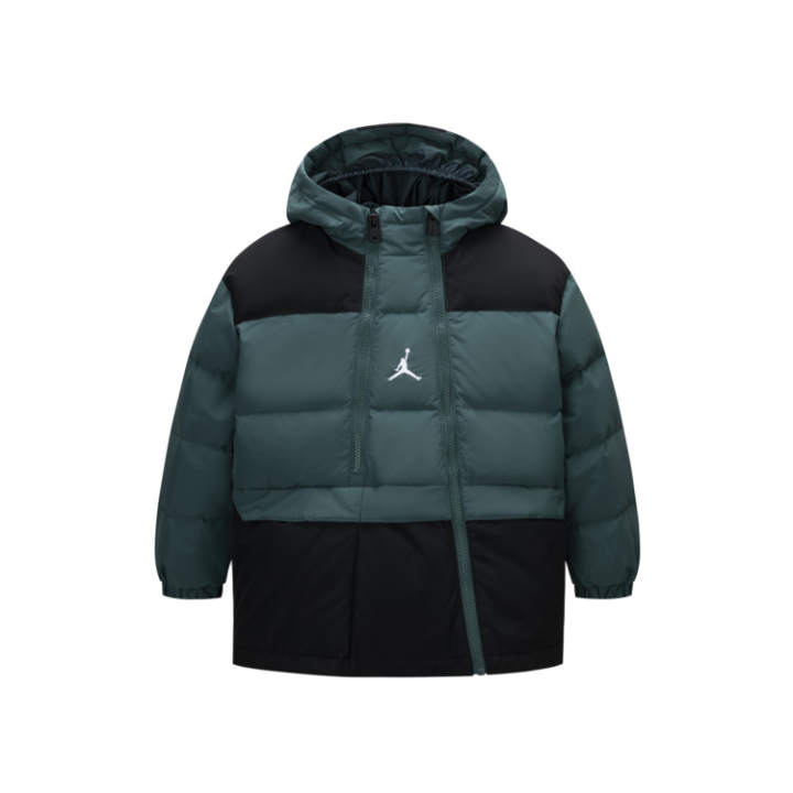Jordan Jordan Fleece Lined Thermal Comfortable Skin Friendly Down Jacket Teenagers Mediterranean Green