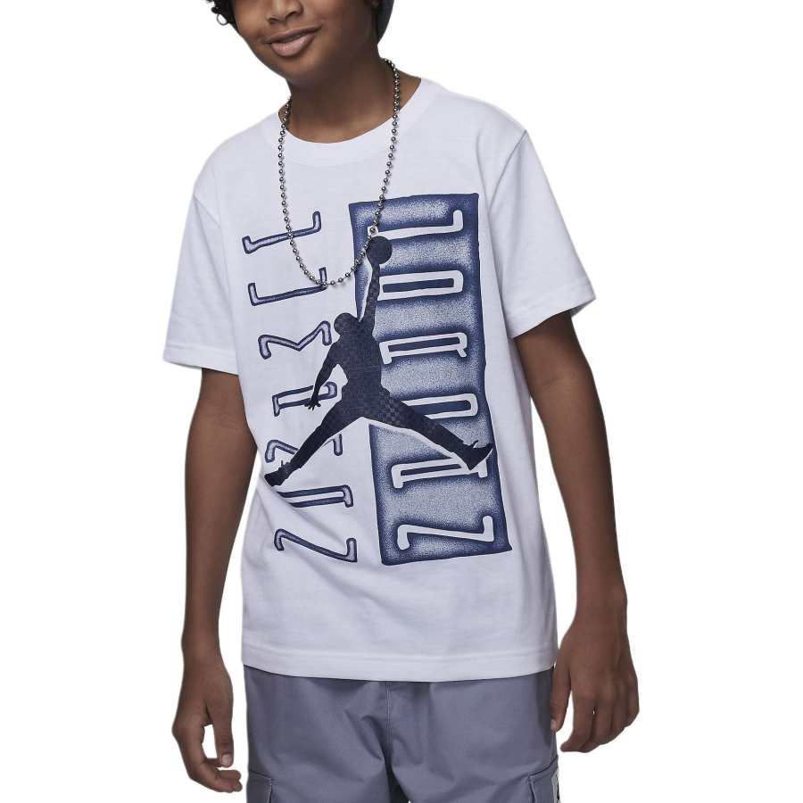 Jordan Jordan VERTICAL COLUMNS Air Jordan Big Kids' AJ11 Vertical Columns T Shirt T Shirt White Teenagers