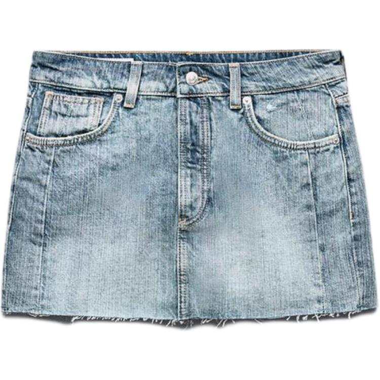 ZARA Denim Short Skirts Women's Blue