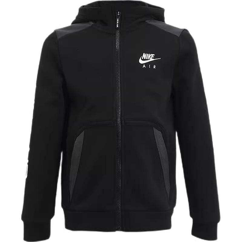 Nike Nike Jacket Air Hooded Sports Fleece Lined Casual Black Teenagers