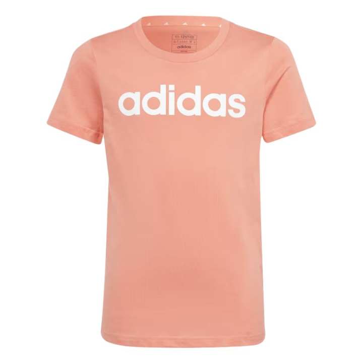 Adidas Adidas Essential T Shirt Half Coral Color/white Kids'
