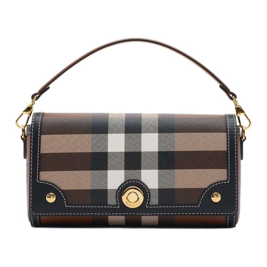Burberry Polyurethane One Shoulder Handbag Women's Dark Birch Brown
