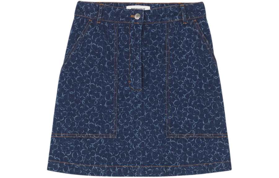 Maison Kitsune Maison Kitsuné Mini Denim Cotton Skirt