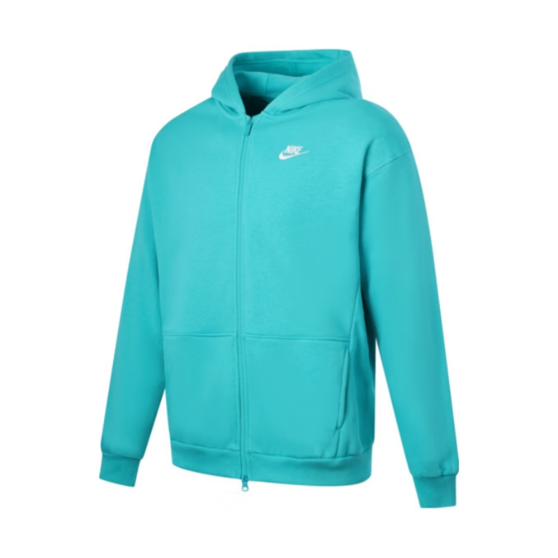 Nike Nike Sweatshirt SportswearClub Fleece Oversize Letter Zipper Open Collar Fleece Lined Hooded Long Sleeved