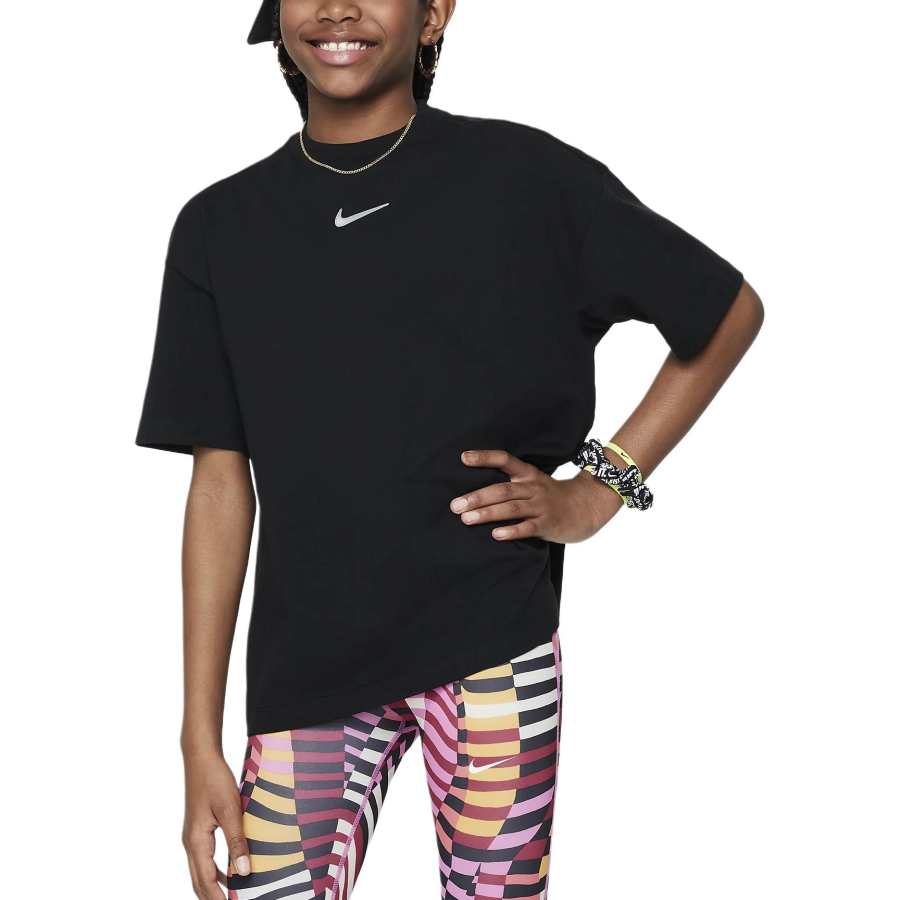 Nike Nike T Shirt Older Kids' Girls' Oversized T Shirt Black Teenagers