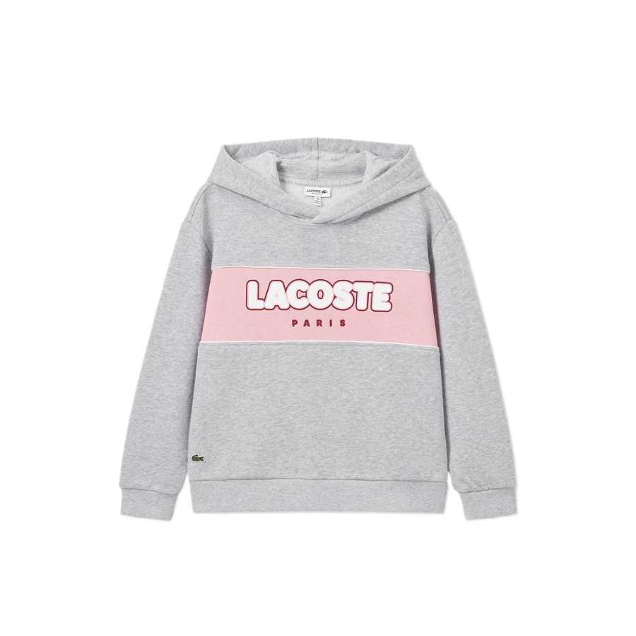 LACOSTE Sweatshirt Gray/Pink Children Aged 3 7 Years Old
