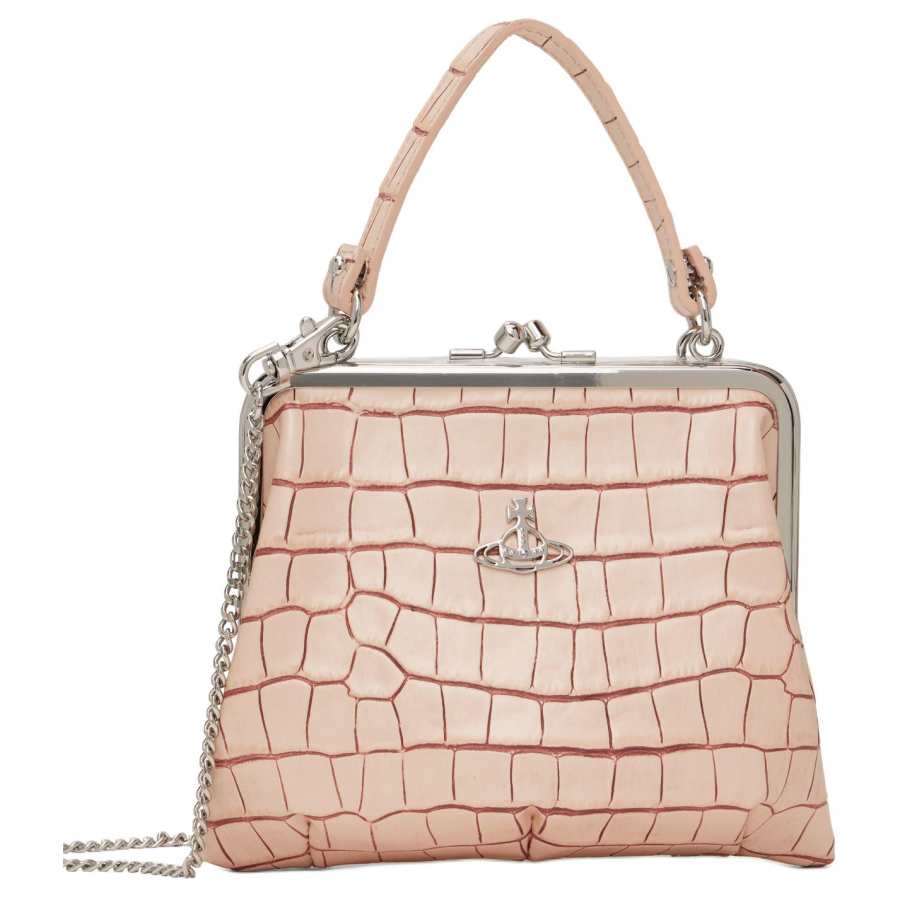 Vivienne Westwood Granny Frame Leather One Shoulder Handbag Women's Pink
