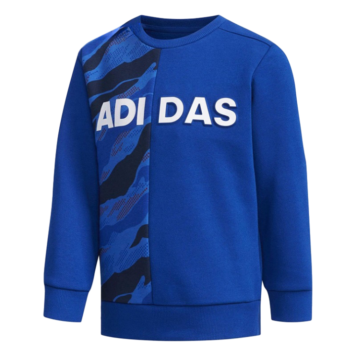 Adidas Adidas Sweatshirt Men's Outdoor Sports Collection, Thermal Comfortable Pullover Fleece Lined Long Sleeved Blue