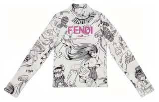 FENDI Kids T Shirts Turtleneck Moderate