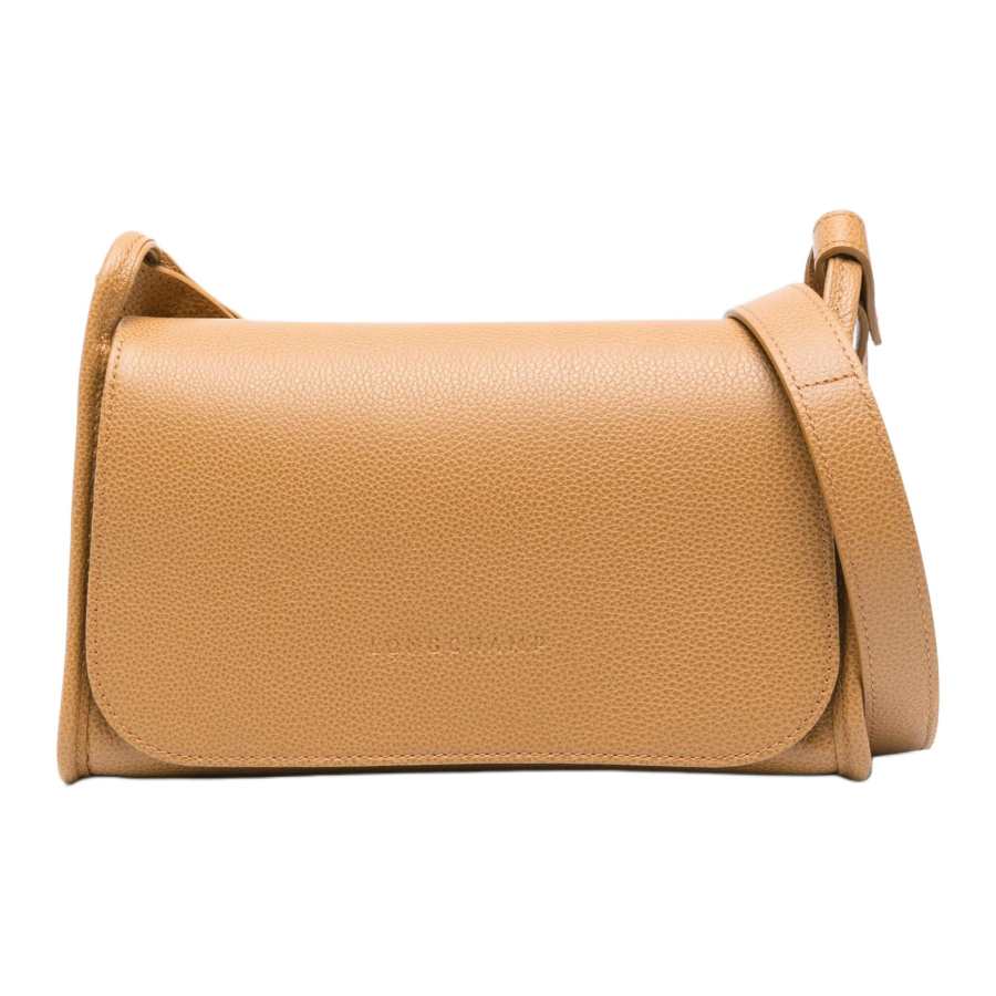LONGCHAMP Le Foulonné Cow Leather Crossbody Bag, Shoulder Bag Women's Walnut