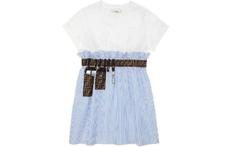 FENDI Kids Dresses Crew Neck Moderate Short