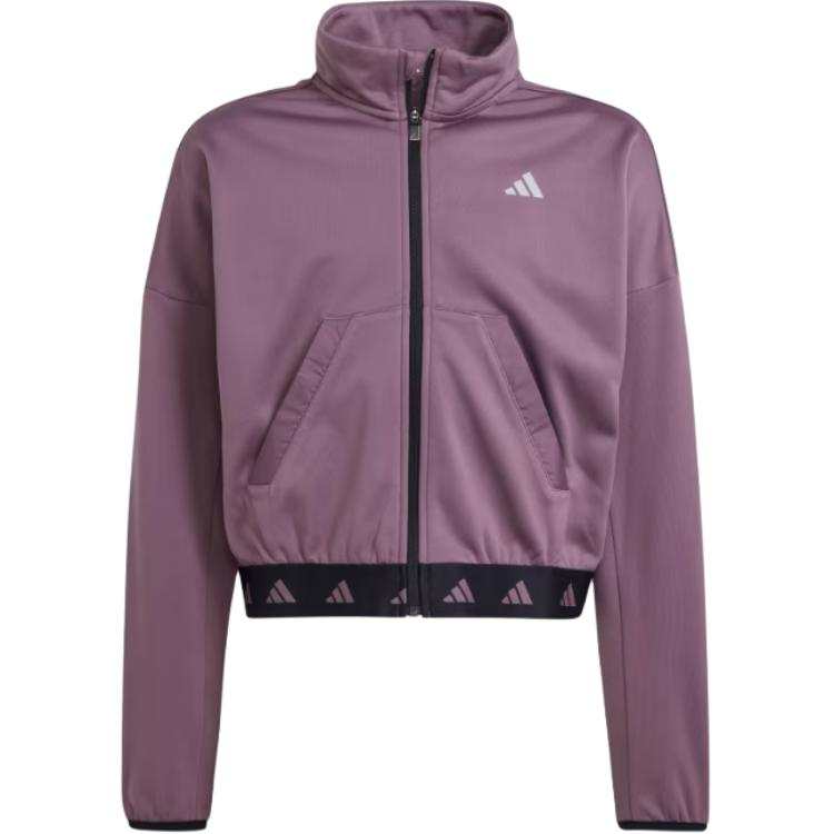 Adidas Adidas FLEECE FULL ZIP JACKET KIDS Jackets & Coats Dark Shadow Fig/Black Children Aged 3 7 Years Old
