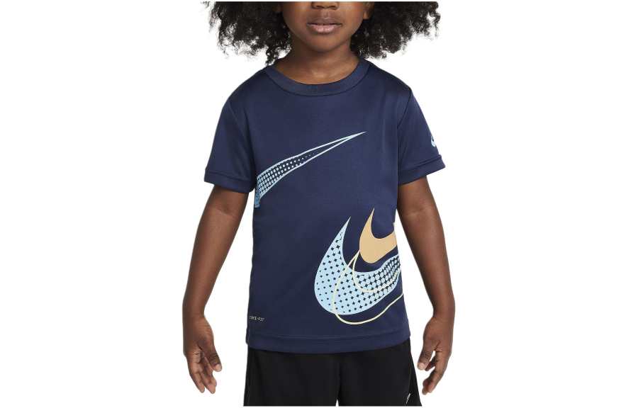 Nike Nike T Shirt Kids' Apparel Dri Fit Swoosh Toddler Graphic T Shirt Midnight Marine Blue Kids'