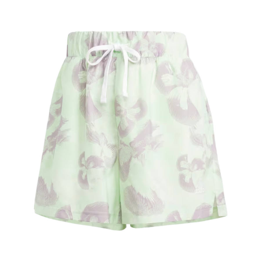 Adidas Adidas Women's Floral Graphic Woven Shorts Ivory/Semi Green Spark/Preloved Fig