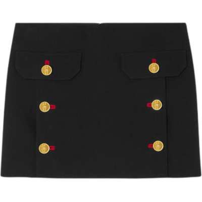 VERSACE Medusa Head Button Mid Rise Mini Skirt