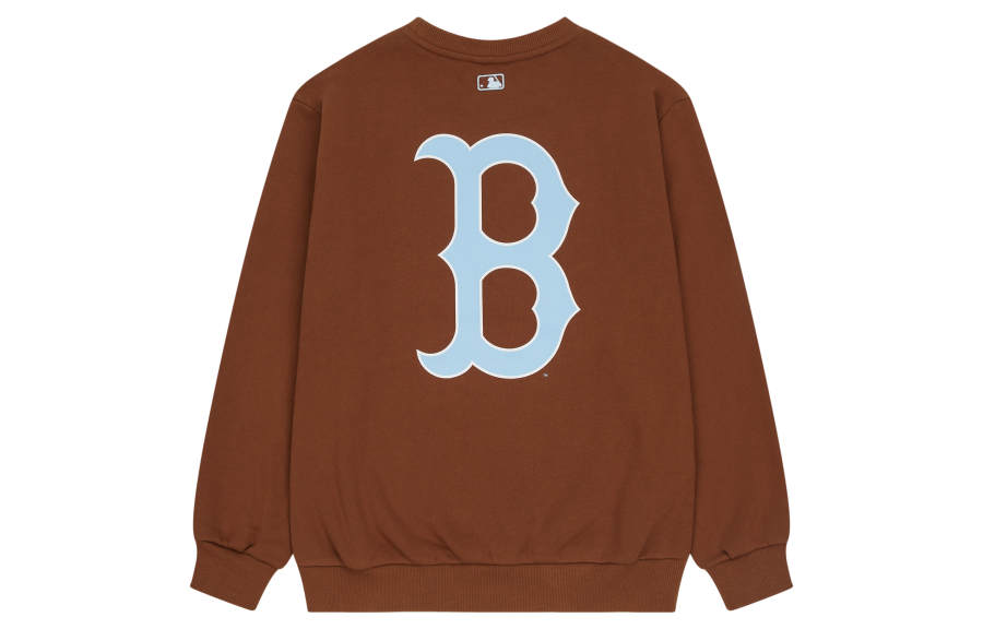 MLB Sweatshirt Boston Red Sox FW24 Fashion Casual Comfortable Loose Fit Crew Neck Pullover Fleece Lined Long Sleeved