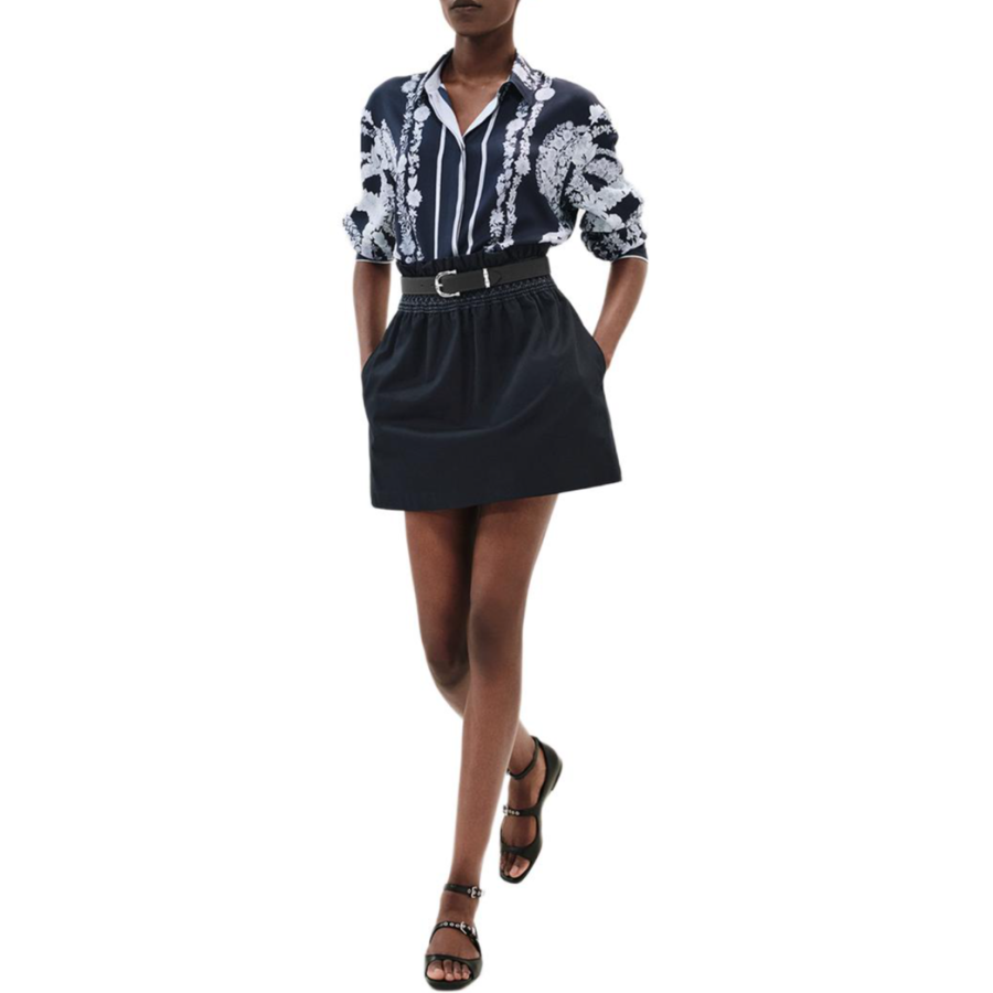 HERMES SS25 Casual Short Skirts Women's Black Blue