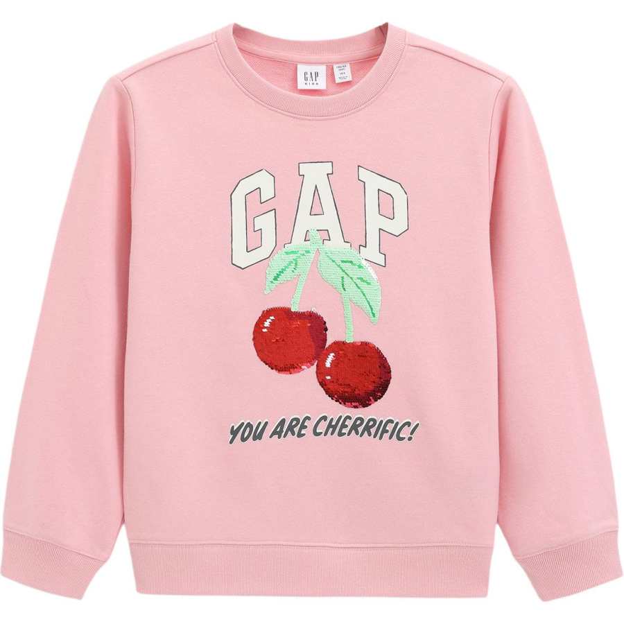 GAP Logo Reversible Glitter Sweatshirt Cute Kids' Outfit Casual Spring Top Kids'
