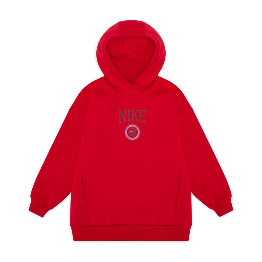 Nike Nike Sweatshirt Sportswear Club FLEECE Hooded Athleisure Fleece Lined University Red Teenagers