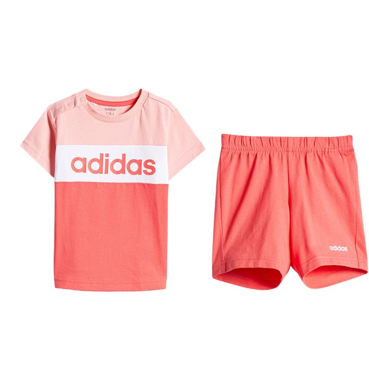 Adidas Adidas Casual Sportswear COLORBLOCK Honor Pink/White Infant And Toddler
