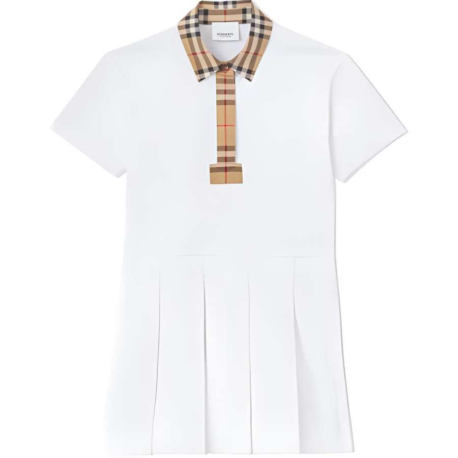 Burberry Short Sleeved Dress FW22 White Kids'