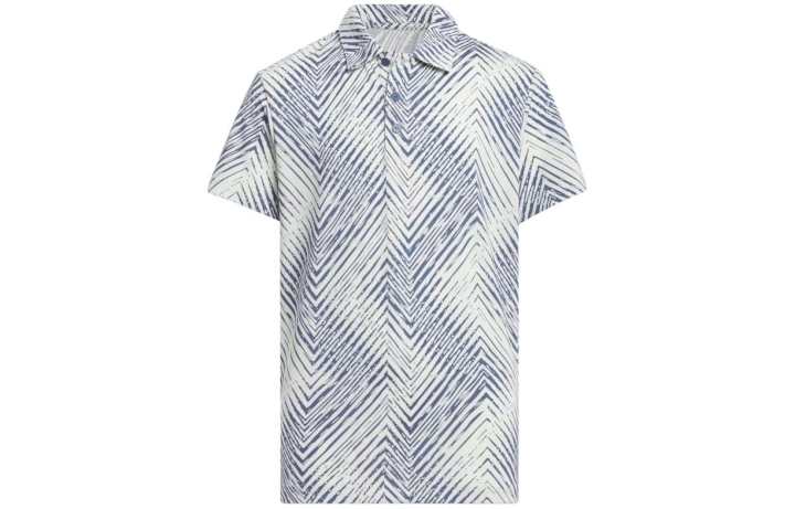 Adidas Adidas T Shirt Kids' Apparel Herringbone Scripted Polo Shirt Blue Kids'