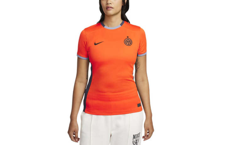 Nike Nike International Beige Blue Dri FIT Soccer Jersey Women's Orange