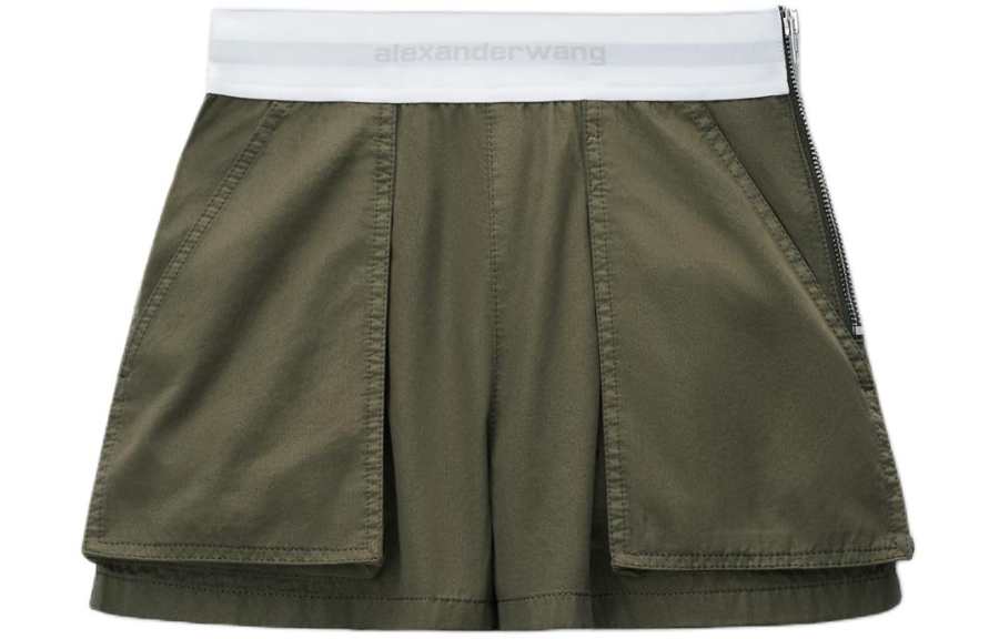 Alexander Wang logo-waistband cotton cargo shorts