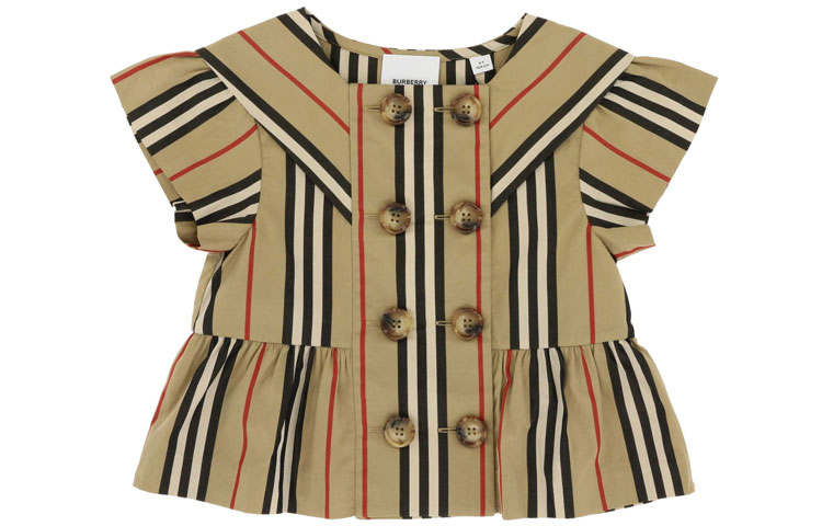 Burberry Kids Shirts Square Collar Moderate