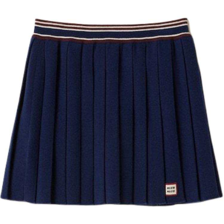 MIU MIU Miu Miu Logo-Patch Pleated Mini Skirt