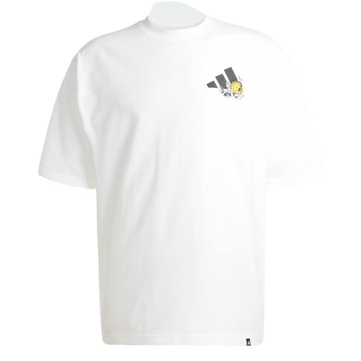 Adidas Adidas T Shirts Men's White Crew Neck Moderate Straight Fit