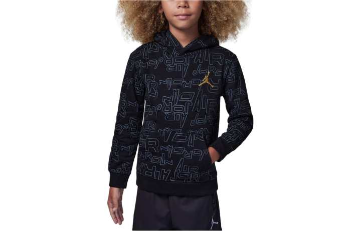 Jordan Jordan Sweatshirt Take Flight Black And Gold Printed Pullover Black Kids'