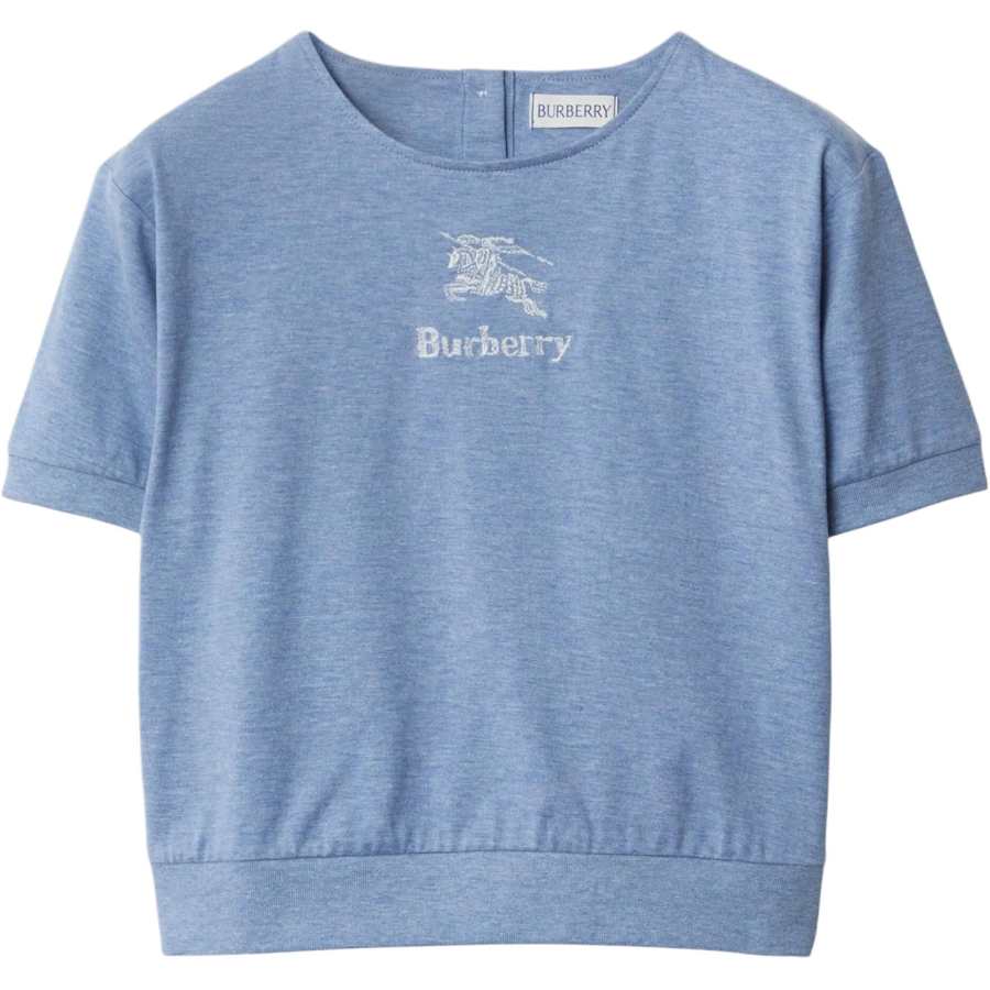 Burberry T Shirt Light Blue Heather Gray Kids'