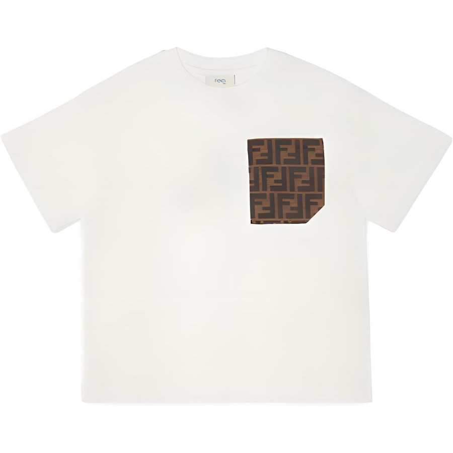 FENDI Kids T Shirts Crew Neck Moderate
