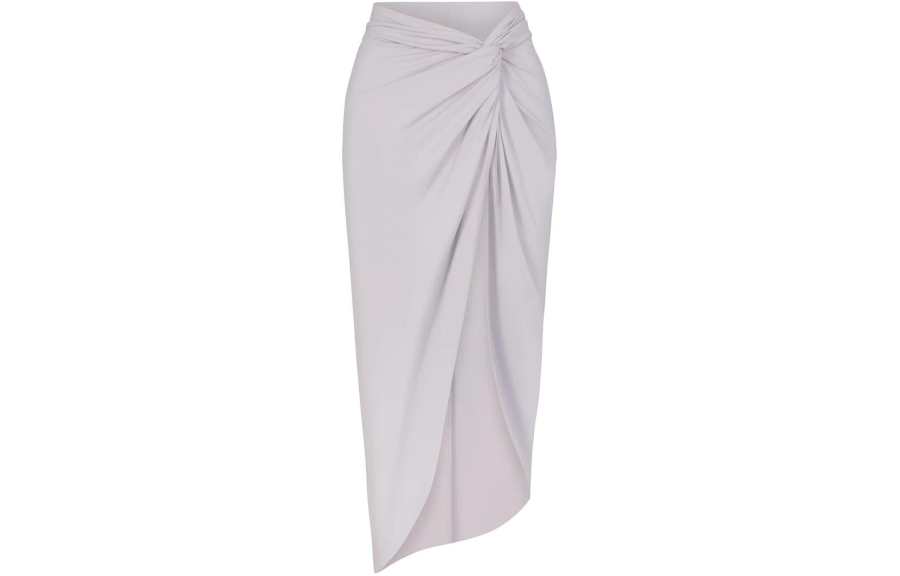 Skims SIGNATURE SWIM SARONG SKIRT Swim Dresses & Skirts Women's CHROME/Chromium Color