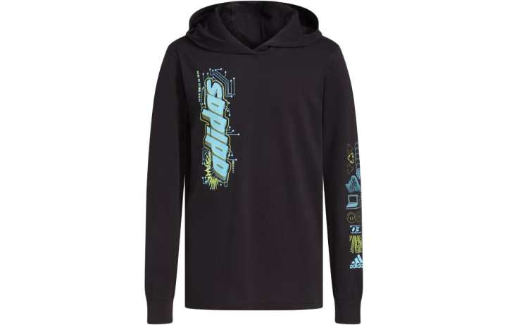 Adidas Adidas Sweatshirt Kids' Apparel Metaverse Ls Hood Tee Black Kids'
