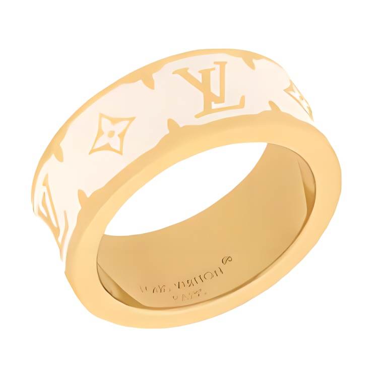 LOUIS VUITTON NANOGRAM ENAMEL Rings Women's White