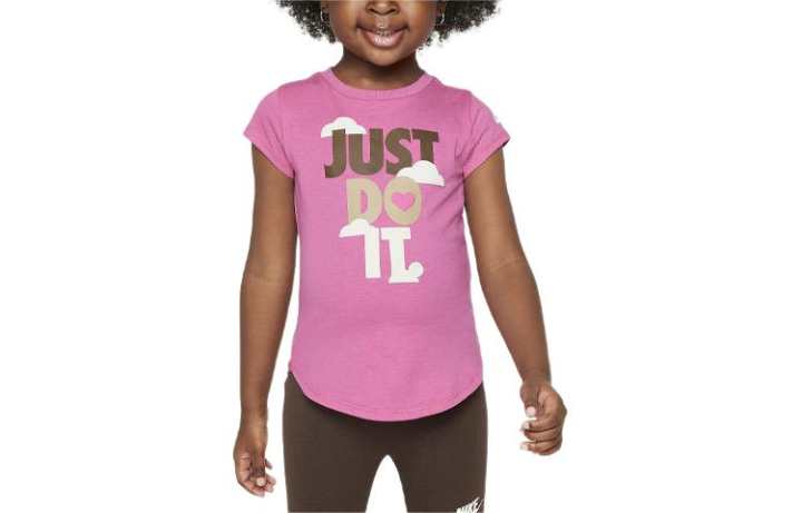 Nike Nike T Shirt Sweet Swoosh 'Just Do It' Atomic Pink Infant And Toddler