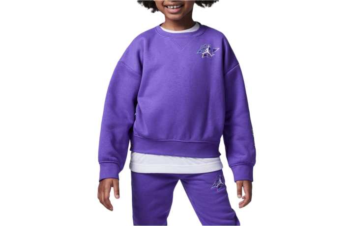 Jordan Jordan Take Flight Snap Crew Sweatshirt Kids' Purple