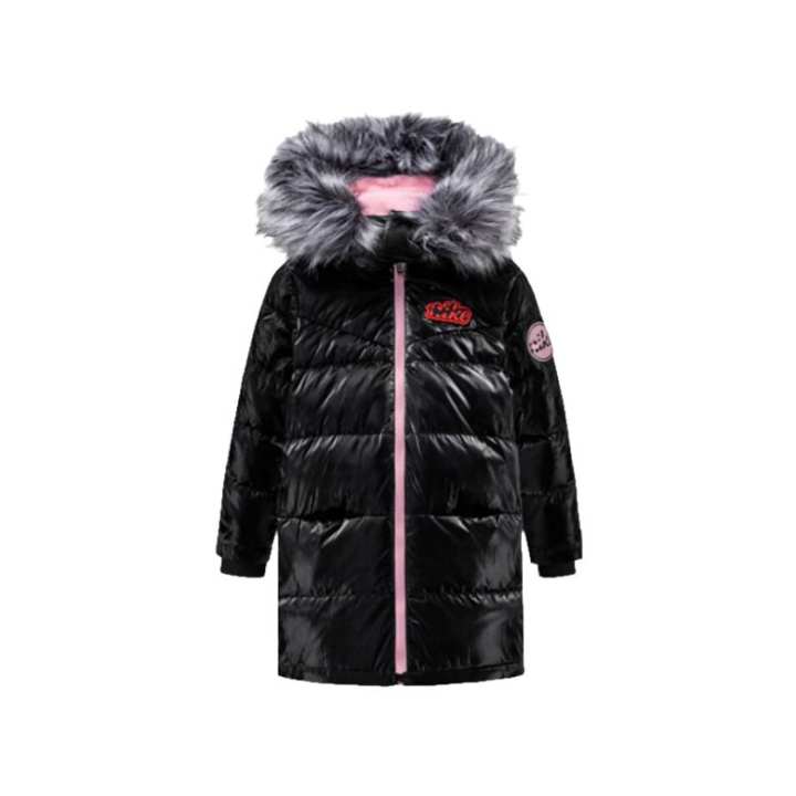 Nike Nike Down Jacket Comfortable Fleece Lined Casual Thermal Mid Length Duck Down Jet Black Children Aged 3 7 Years Old