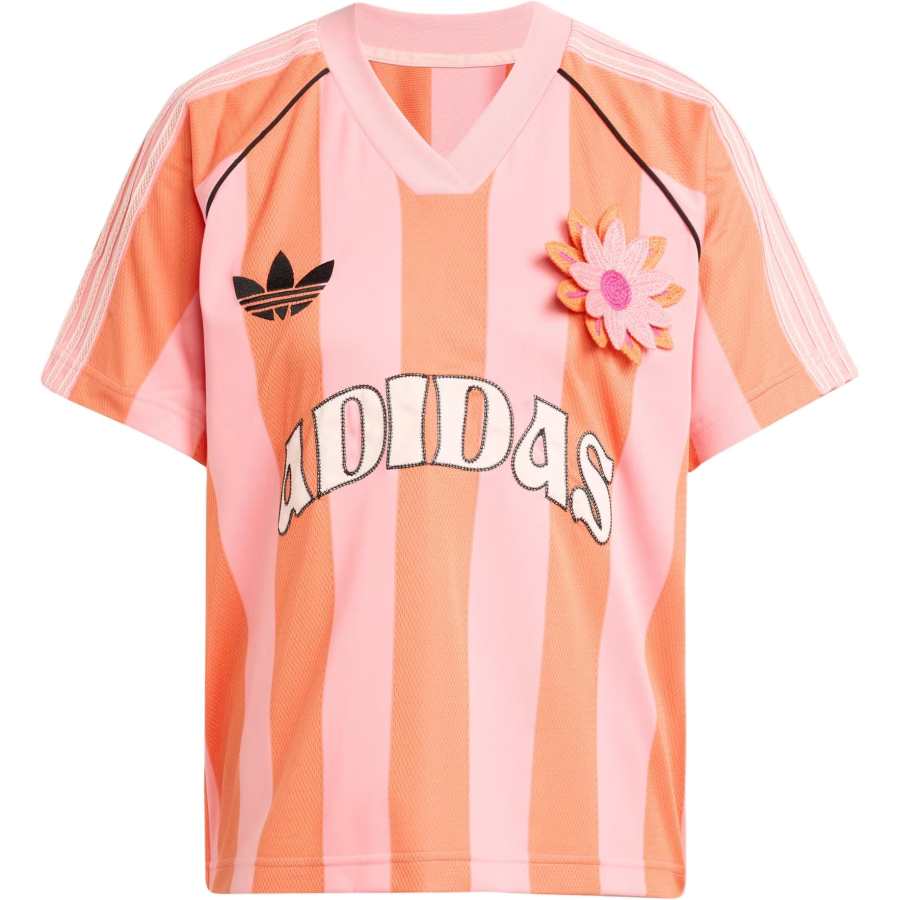 Adidas Originals Adidas Striped Flower embellished T shirt