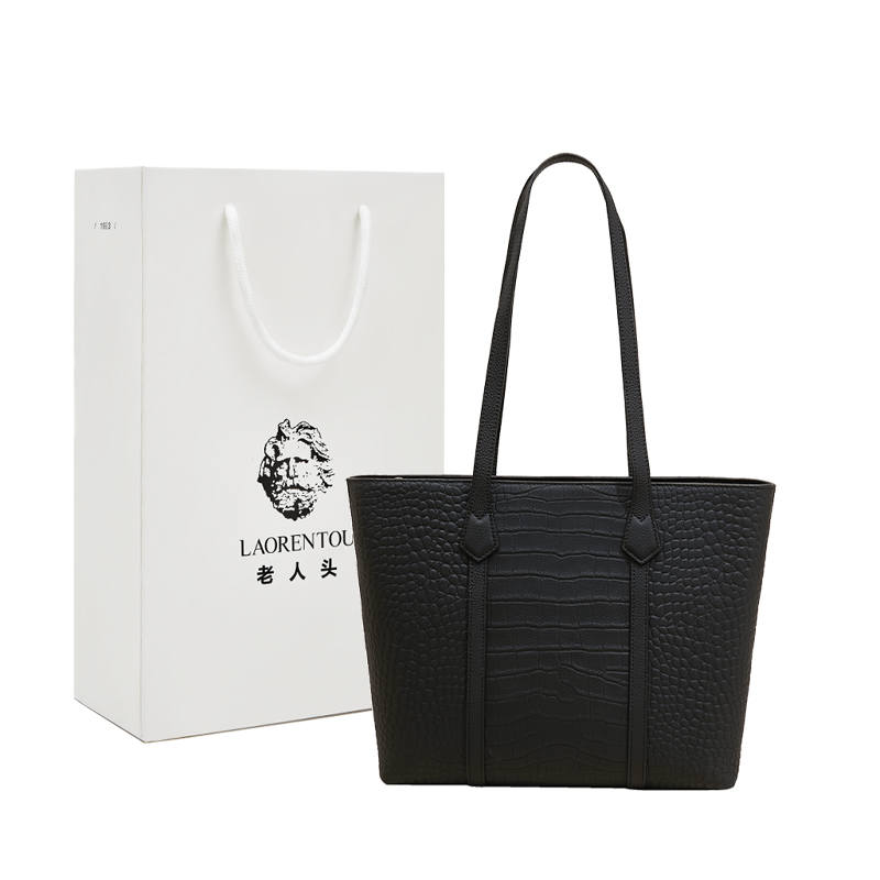 LAORENTOU Cow Leather Shoulder Bag Regular Women's Black/Khaki